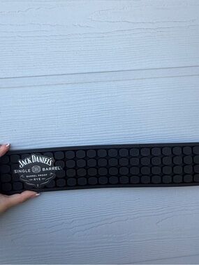 Jack Daniel's Black Bar Rail Mat - Single Barrel Logo